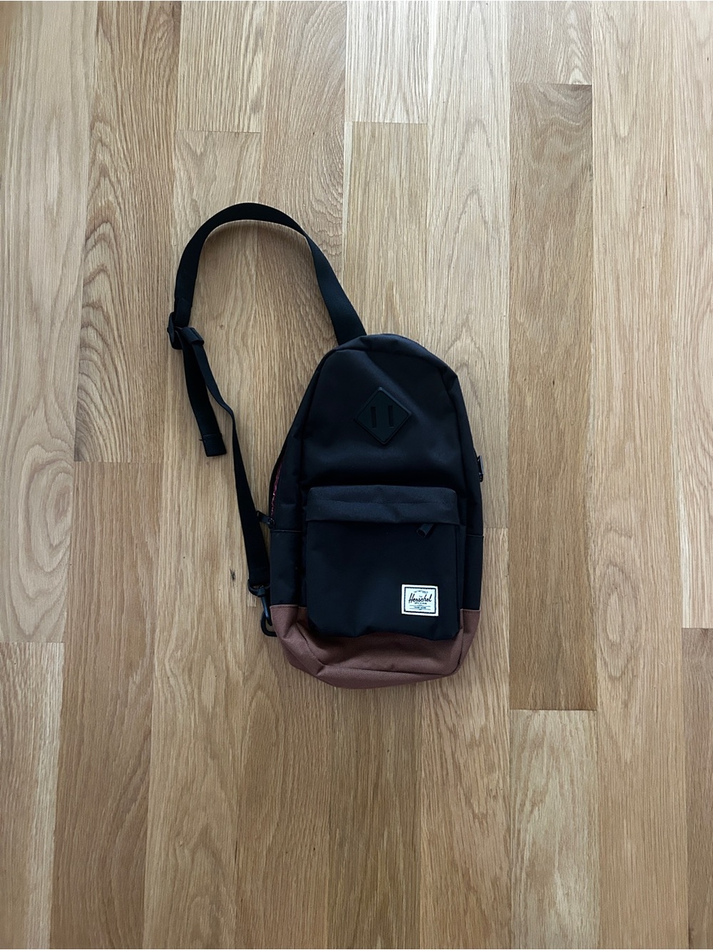 Hershel Black and Brown Crossbody Sling Bag